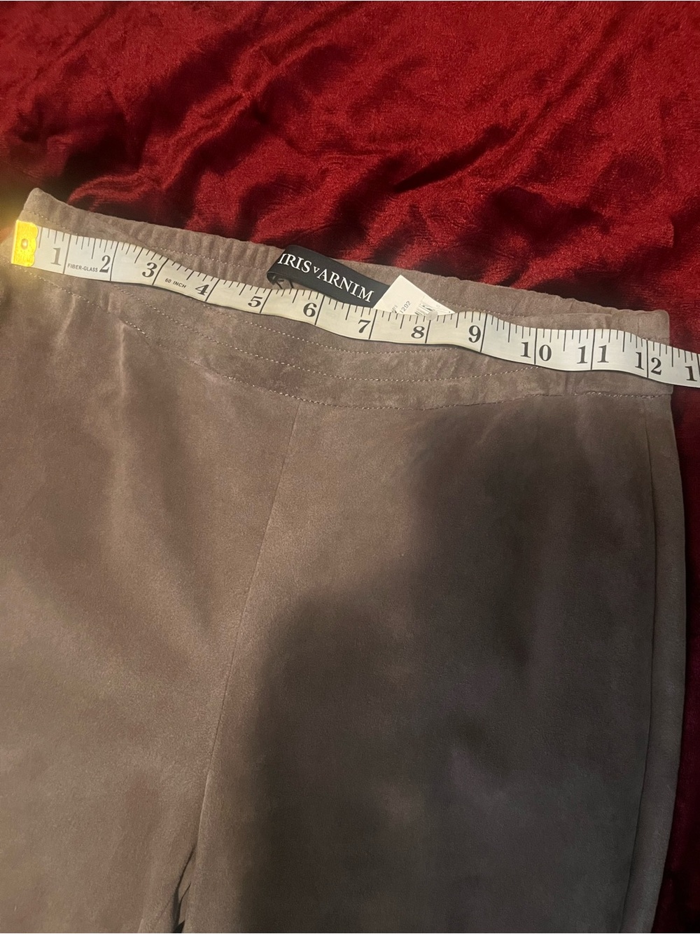 Women's Skinny Suede-Look Pants in Taupe